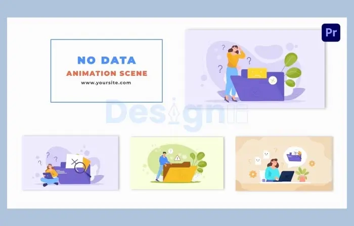 Flat 2D Empty Folder Concept Animation Scene