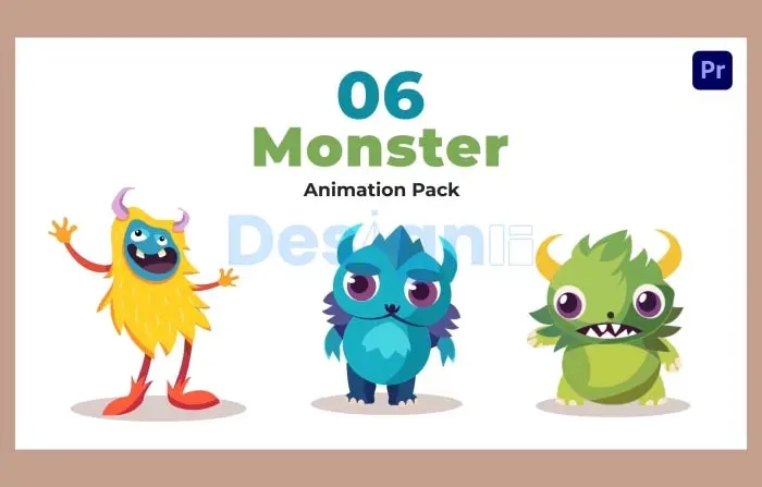 Flat Cartoon Monster Animation Scene