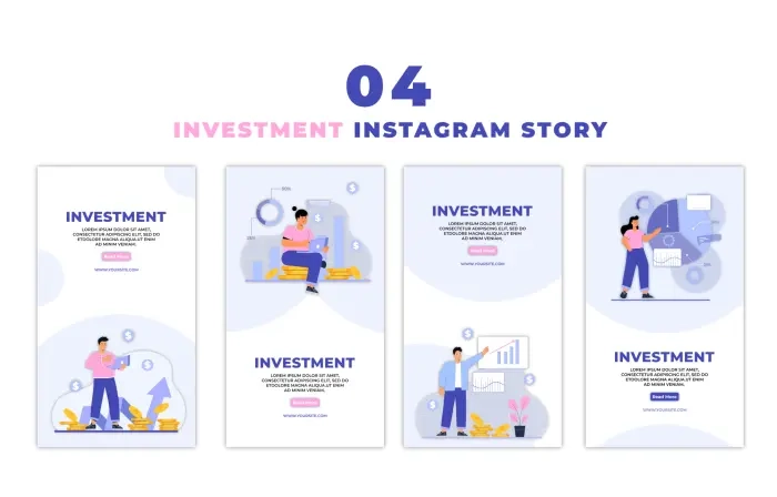 Flat Character Analyzing Investment Instagram Story