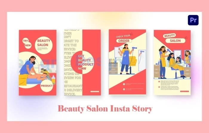 Flat Character Beauty Salon Instagram Story