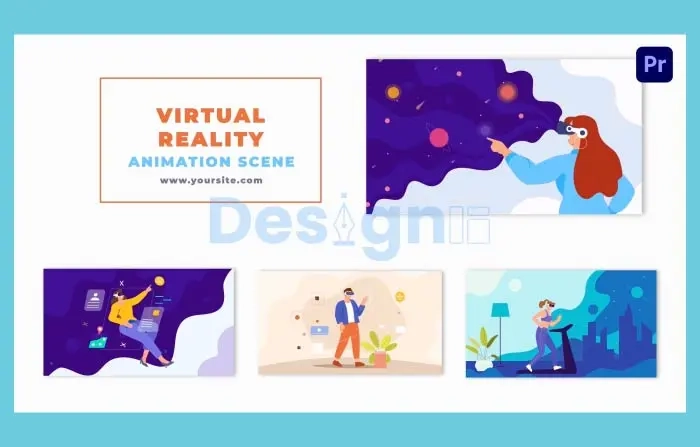 Flat Design Animation of Characters Exploring Virtual Reality