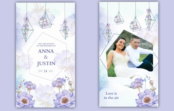 Floral Watercolor Wedding Invitation Instagram Story After Effects Template