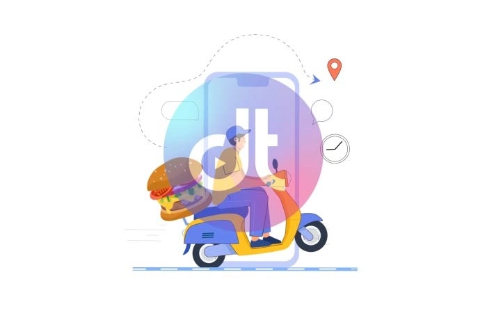 Food Delivery Service Animation Scene