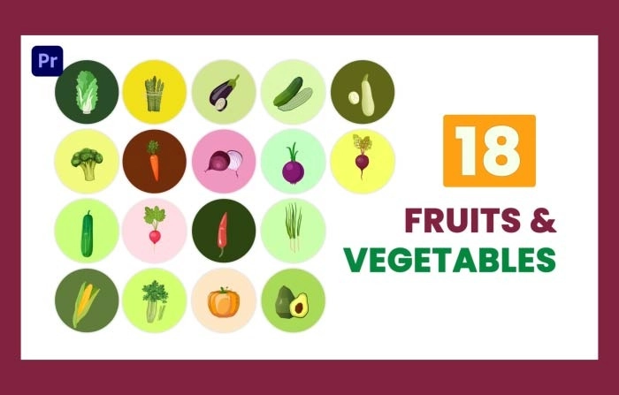 Fruits And Vegetable Food Premiere Pro Element Pack Template