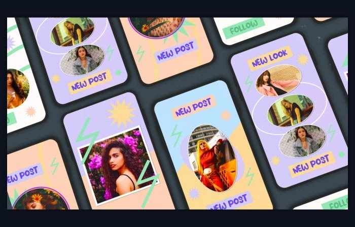 Funky Element Instagram Story Frames After Effects Template