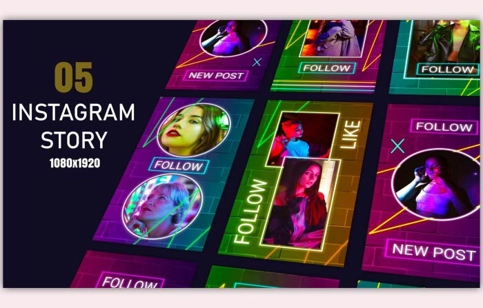 Funky Light Instagram Story Frames After Effects Template