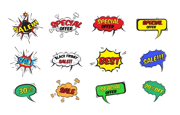 Funky Popart Stickers Illustration image