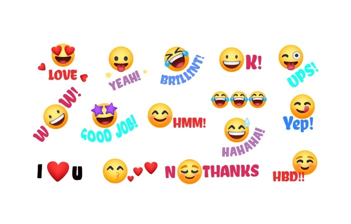 Funny Text Emoji Vector llustration