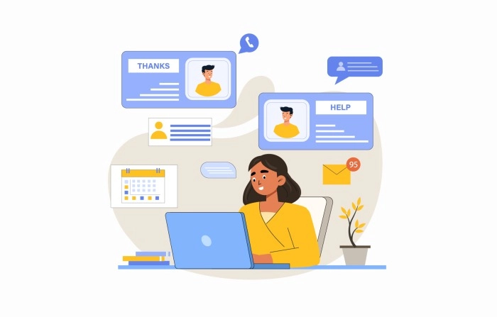 Get Creative And Eye Catching Customer Support Illustration image