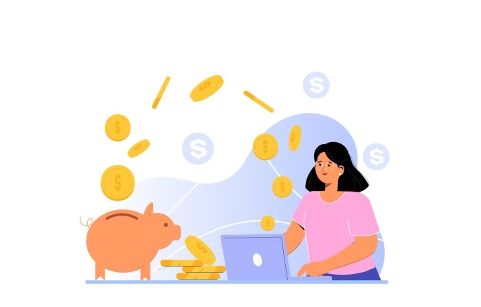 Get Creative And Eye Catching Online Earning Money Illustration image