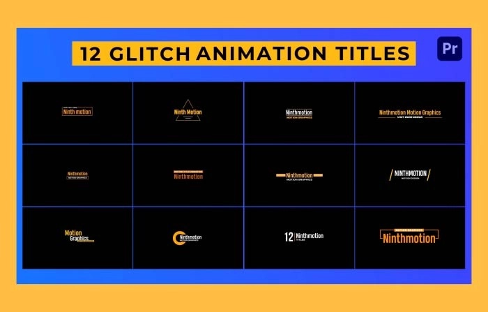 Glitch Animation Titles Premiere Pro Template
