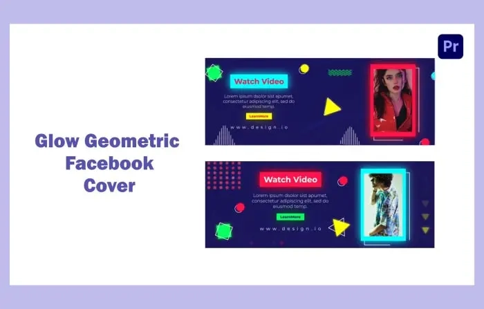 Glow Geometric Facebook Cover