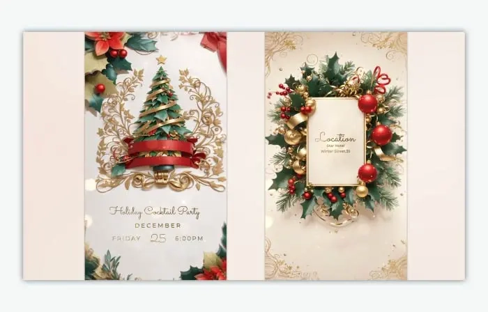 Golden 3D Christmas Gathering Invitation Card Instagram Story