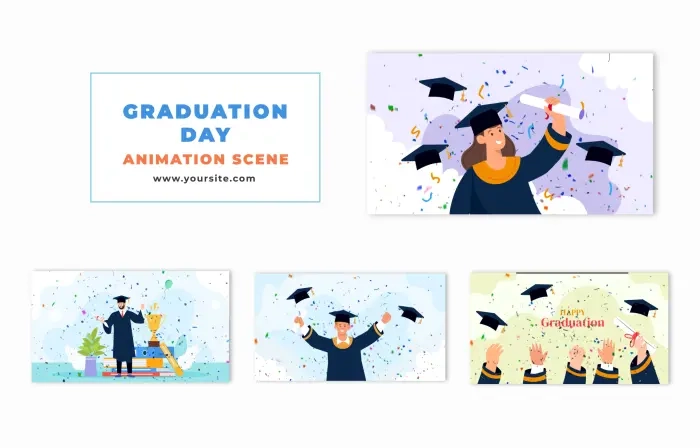 Graduation Day Ceremony Animation Scene