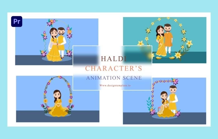 Haldi Character Animation Scene Premiere Pro Template