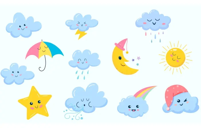 Happy Cloud Character Illustration