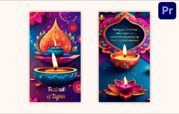 Happy Diwali 3D Greeting Card Instagram Story Template