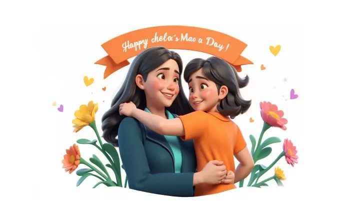 Happy Mother's Day Concept 3D Illustration