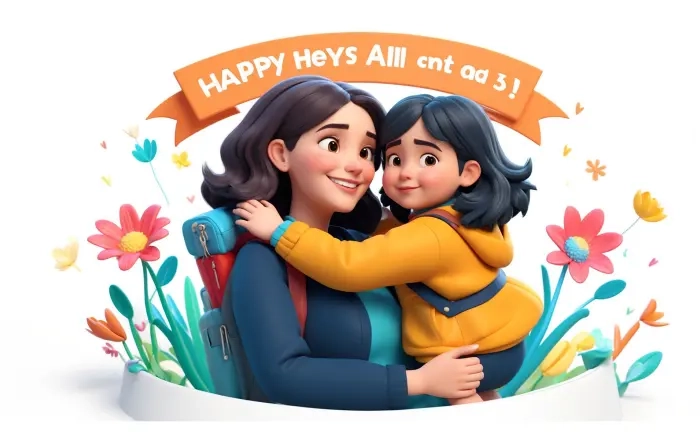 Happy Mother's Day 3D Character Illustration Template