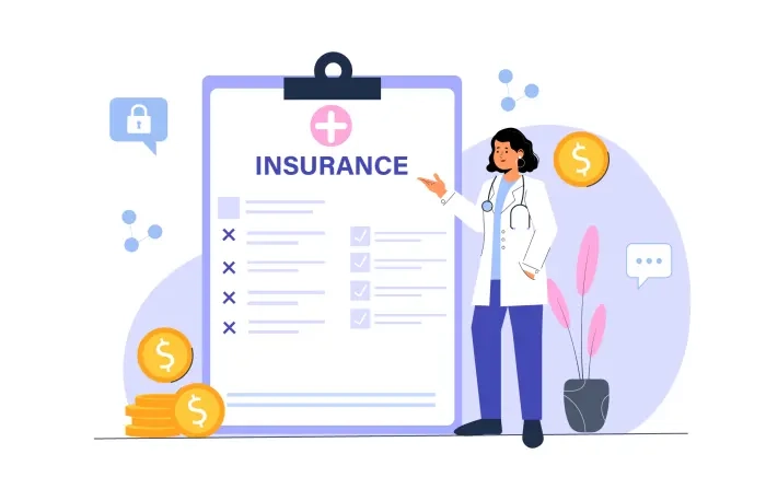 Health Insurance Flat Character Illustration image