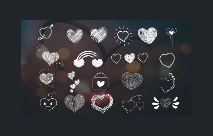 Heart Hand Drawn Doodle Element Pack image