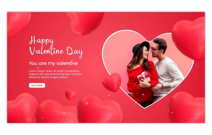 Heart Shape Balloons Valentines Day After Effects Slideshow