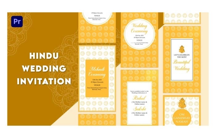 Hindu Wedding E-Invite Card Premiere Pro Template