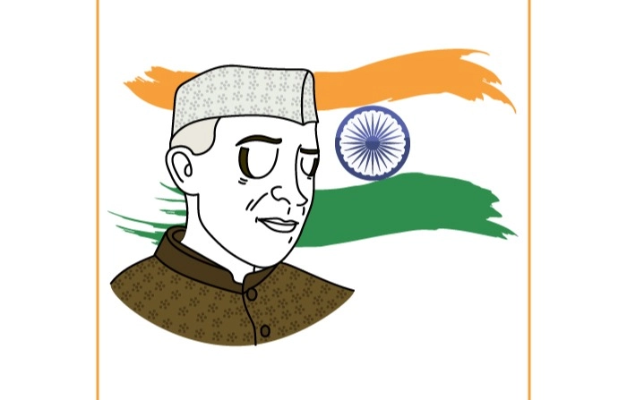Honouring The Life and Contributions Of Nehru With Illustration On His Birthday image