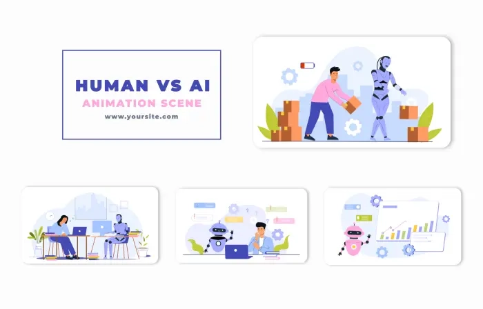 Human Vs AI Animation Scene