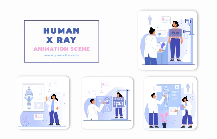 Human X Ray Animation scene After Effects Template