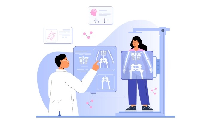 Human X ray Machine Illustration