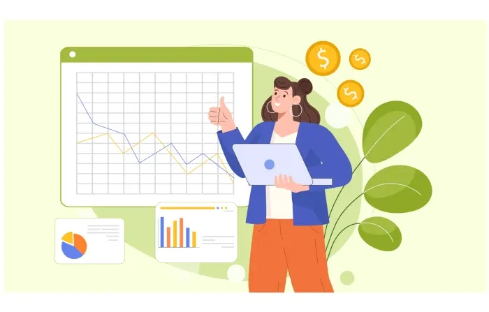 Illustration Character of Female Financial Manager image