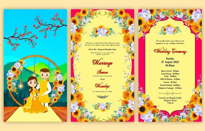 Indian Character Wedding Invitation Instagram Story After Effects Template