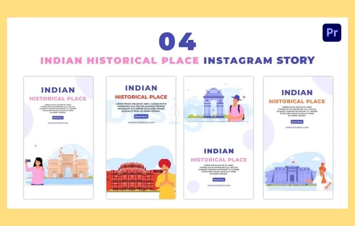 Indian Historical Tourist Place Premium Vector Instagram Story