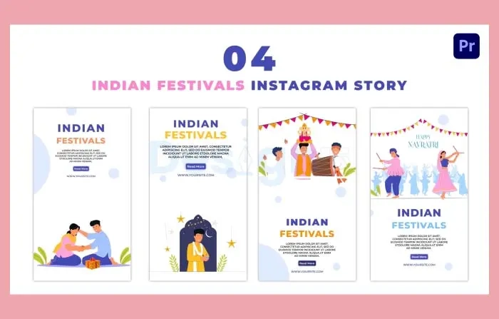 Indian Traditional Festivals Premium Vector Instagram Story