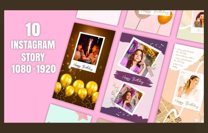 Instagram Frames For Birthday Party After Effects Template