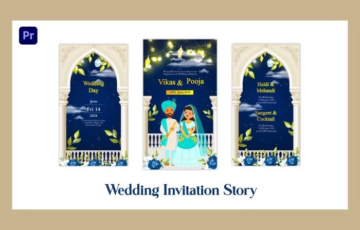 Instagram Story Wedding Invitation Video Premiere Pro Template
