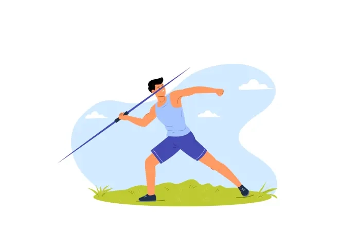 Javelin Throw Flat Character Illustration image