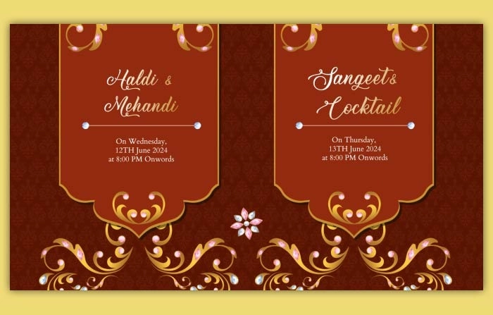 Jewellery Style Element Wedding Invitation Slideshow After Effects Template