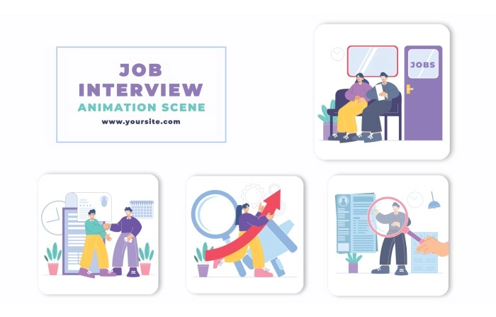 Job Interview Animation Scene After Effects Template