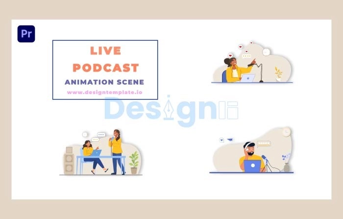 Live Podcast Premiere Pro Animation Scene