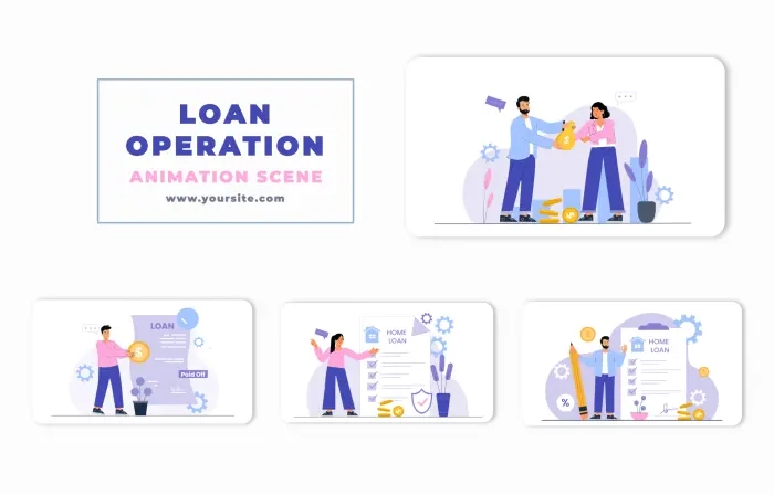 Loan Operation Concept Vector Animation Scene