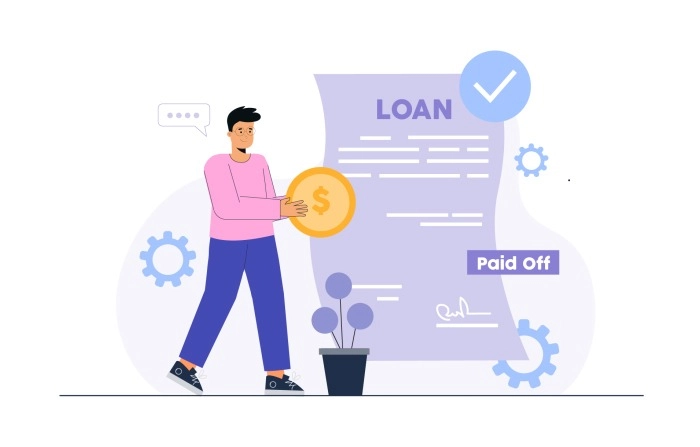 Loan Paid Off Character Illustration image