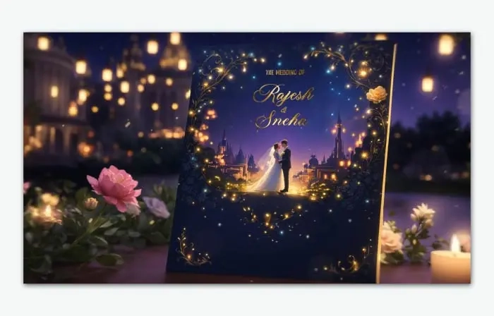 Luxurious Golden 3D Wedding Invitation Slideshow