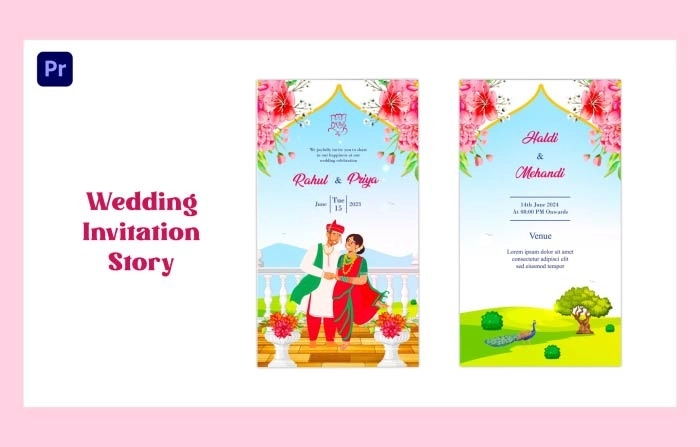 Maharashtrian Character Wedding Invitation Instagram Story Premiere Pro Template