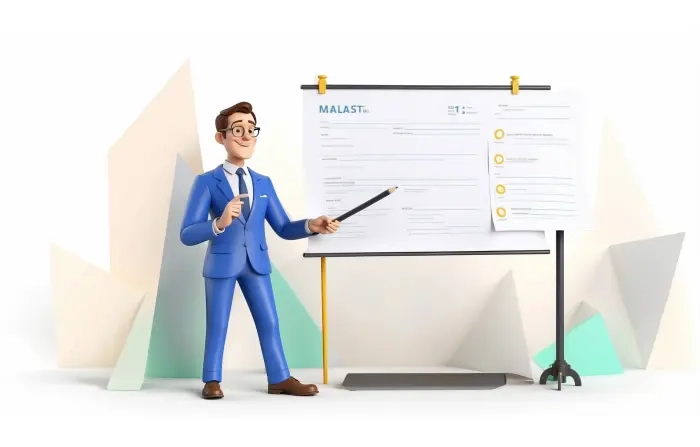 Marketing Strategy Explaining Manager 3D Character Illustration image