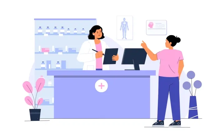Medical Store Services Vector Illustration