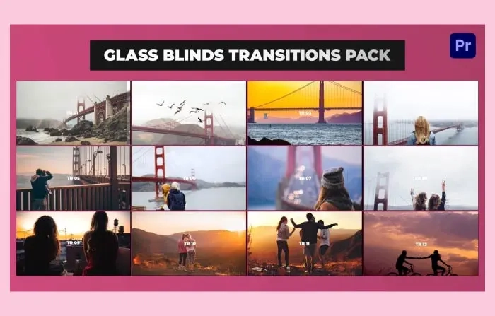 Minimal Glass Blinds Line Transitions Pack