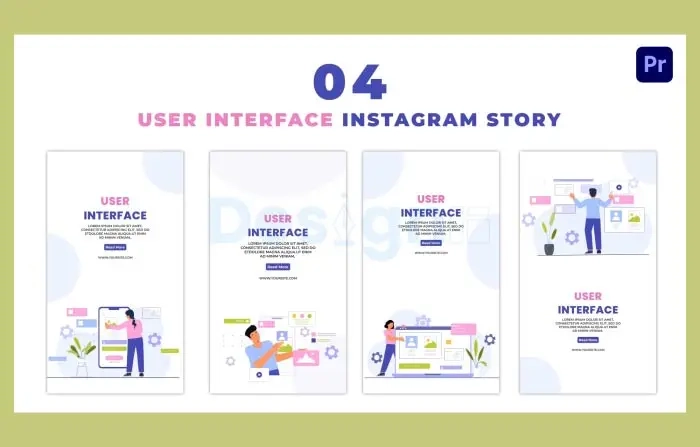 Mobile and Computer User Interface Premium Vector Instagram Story