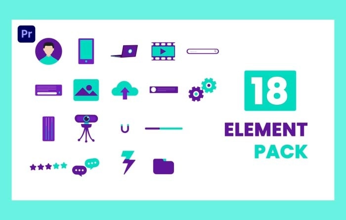 Mobiles Apps Icon Premiere Pro Element Pack Template